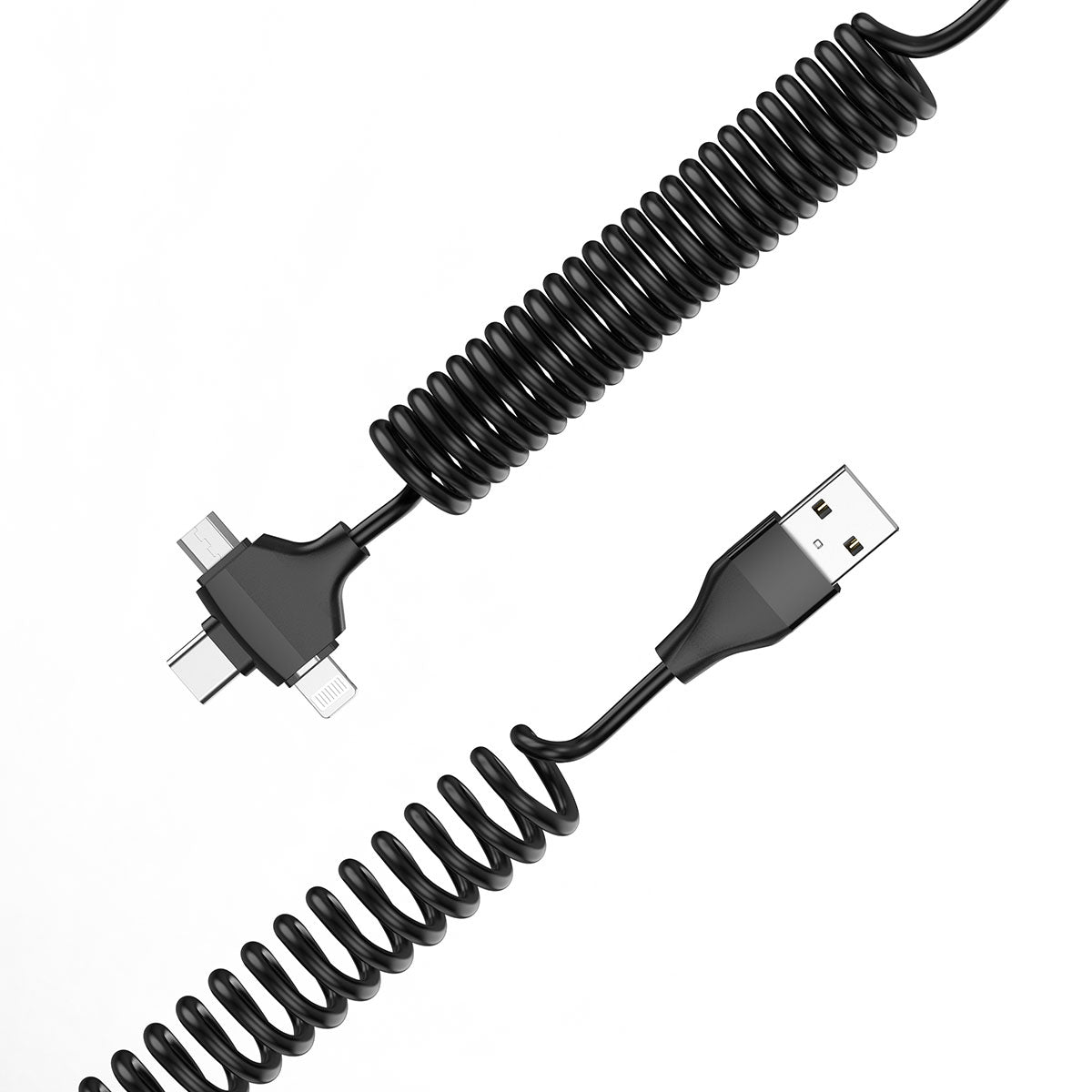 Wiwu Spiral Tasarımlı Micro Type-C ve Lightning 3in1 Spring Spiral Kablo 1m - 8 Wiwu Spiral Tasarımlı Micro Type-C ve Lightning 3in1 Spring Spiral Kablo 1m - 8